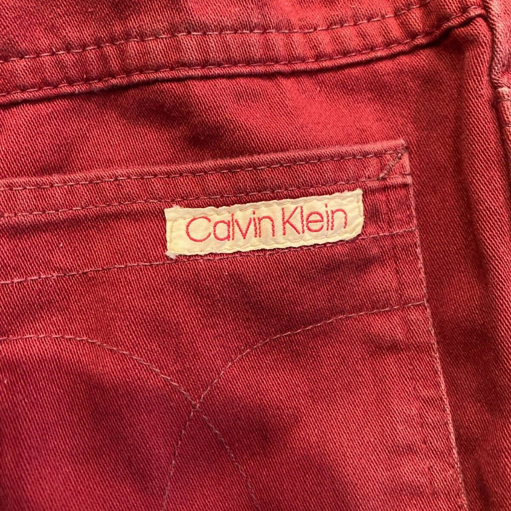 Vintage 1980s Women's Red Calvin Klein Jeans Sz 8